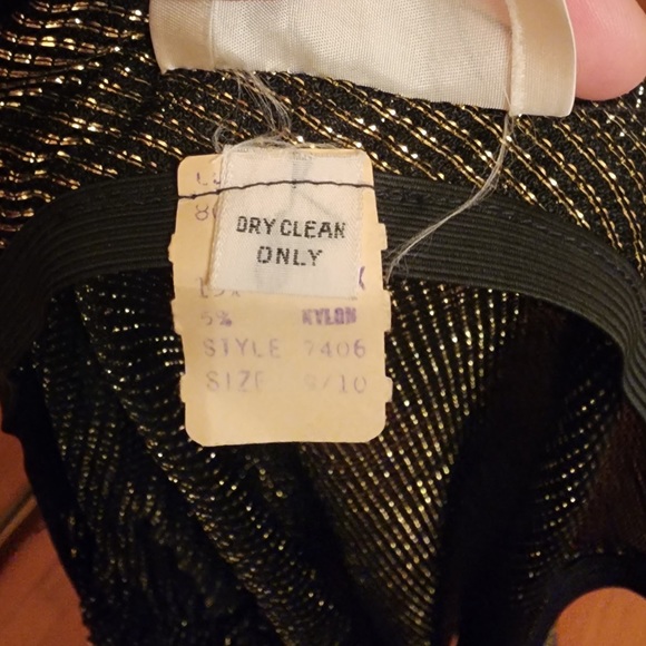 Stunning Vintage New Leaf by Samir Gold Accordion Pleated 70s Dress 9/10 - Picture 8 of 9